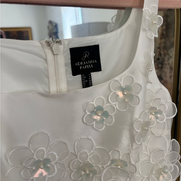 ADRIANNA PAPELL
Sleeveless 3D Floral Taffeta Bubble Hem Dress In Ivory SZ 4 - Picture 3 of 7